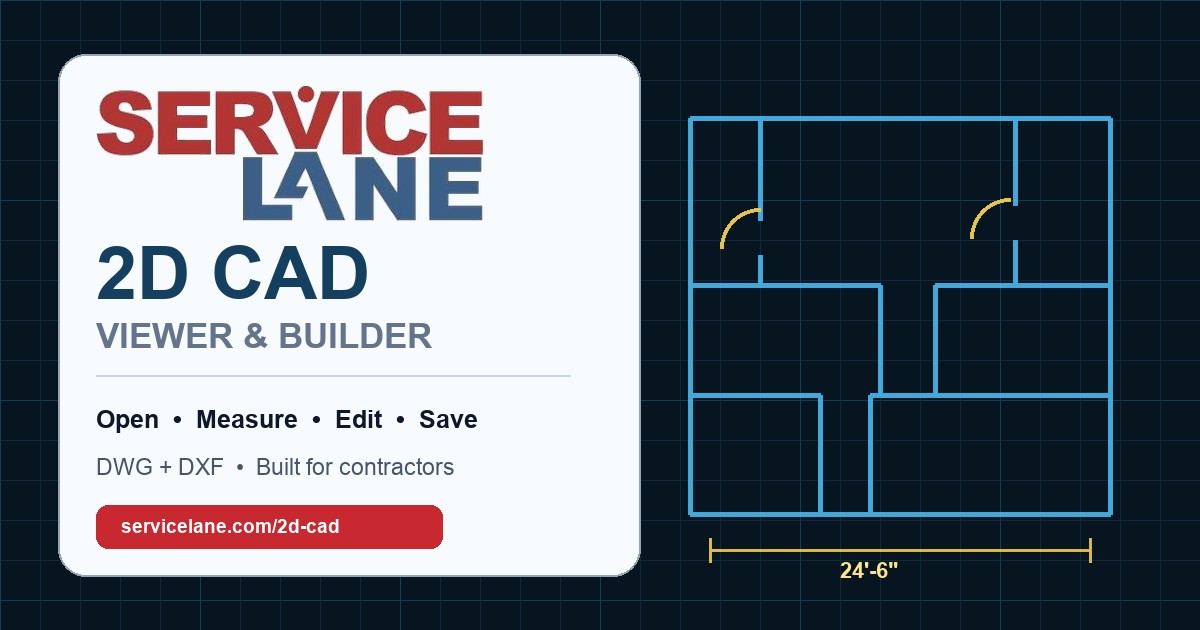 ServiceLane 2D CAD interface